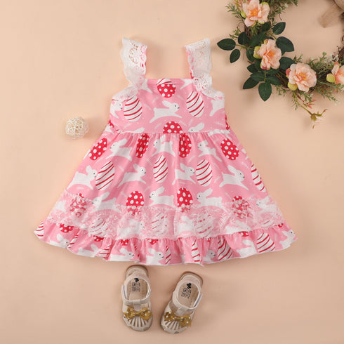 Summer Girl's Lace Strap Dress